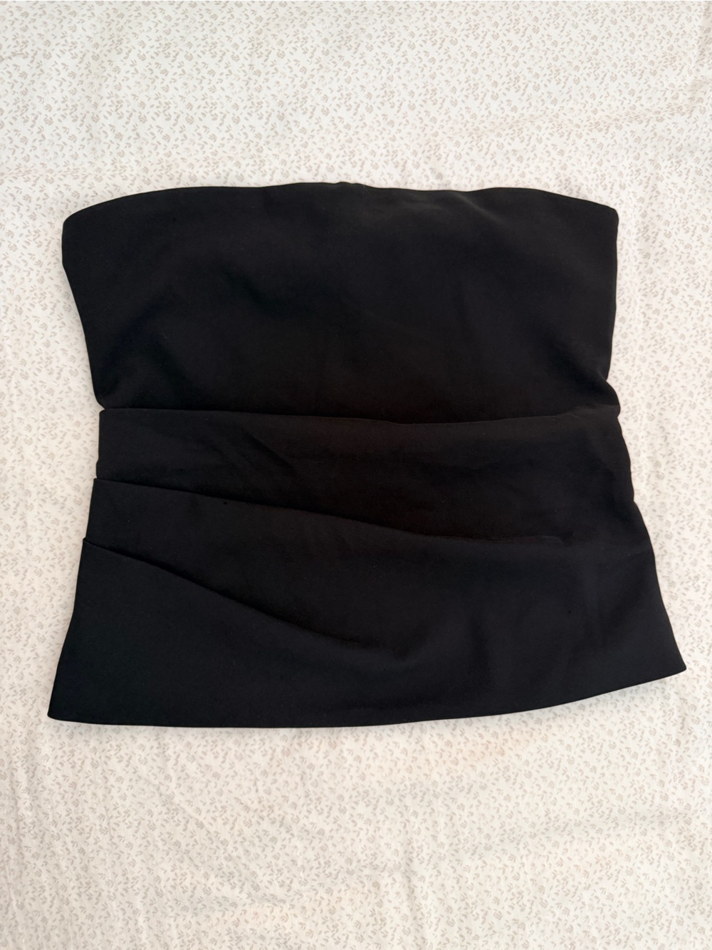 Dynamite Black Pleated Strapless Tube Top